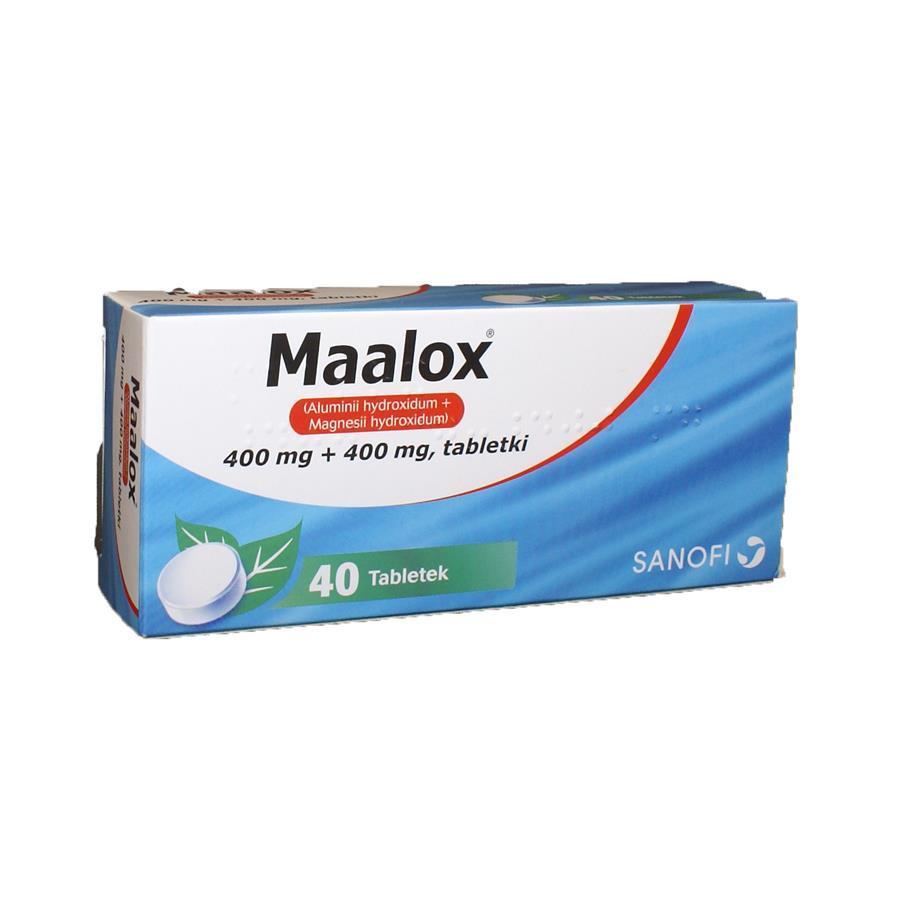 Maalox 20 tablets redukcja kwasu solnego w zoladku ZGAGA