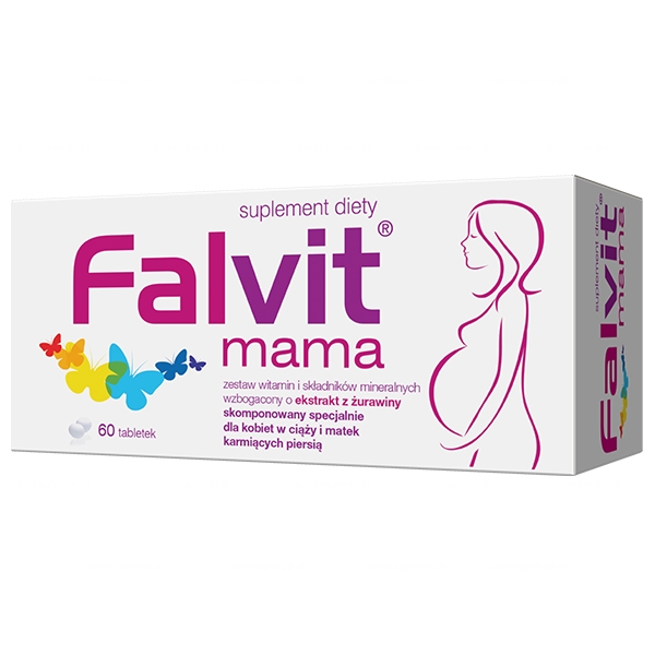 Falvit Mom mama x 60 tablets, vitamins and minerals for pregnancy and breastfeeding ciaza karmienie piersia
