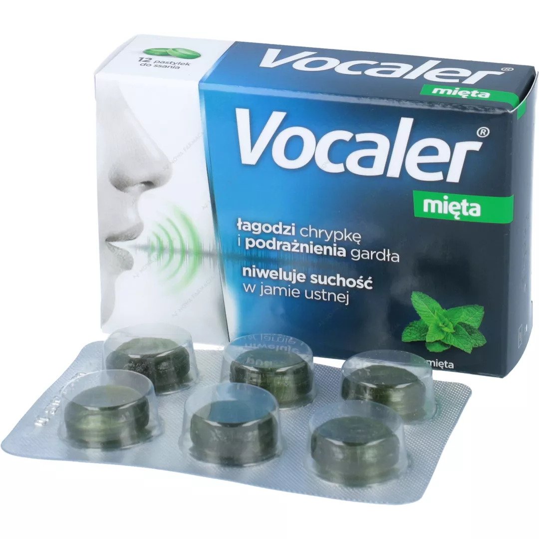 Vocaler na chrypke i suchosc gardla mieta 12 pastylek do ssania DATA koniec 11.2025