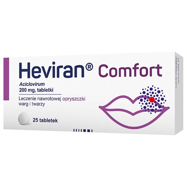 10 x Heviran Comfort 200 mg, 25 tabletek Opryszczka