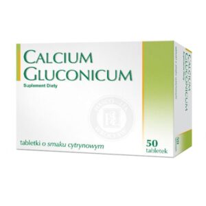 Calcium gluconicum smak cytrynowy 50 tabletek wapno Kalcium