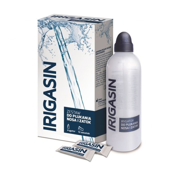 Irigasin zestaw do płukania nosa i zatok irygator + 12 saszetek