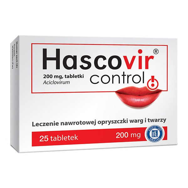 Hascovir Control 200 mg, 25 tabletek opryszczka