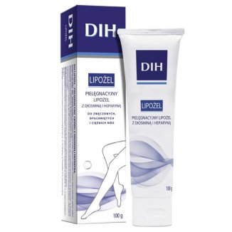 DIH Lipożel, pielęgnacyjny lipożel z diosminą i heparyną, 100 g do zmeczonych opuchnietych i ciezkich nog
