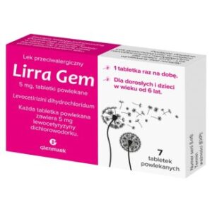 Lirra Gem 5 mg, 7 tabletek powlekanych przeciwalergiczny
