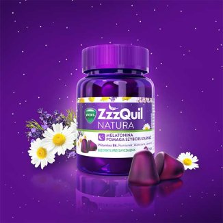 Zzzquil Natura żelki 30 szt. Melatonina rumianek waleriana lawenda na sen
