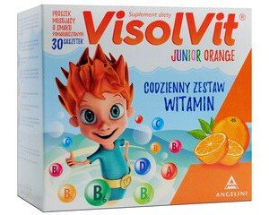 Angelini Visolvit Junior Orange, proszek musujacy, smak pomaranczowy, 30 saszetek