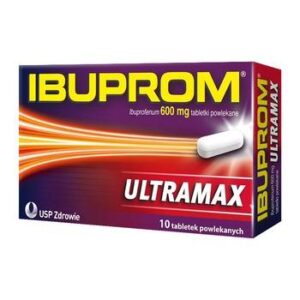 Ibuprom Ultramax 600 mg, 10 tabletek powlekanych przeciwbolowy przeciwzapalny przeciwgoraczkowy