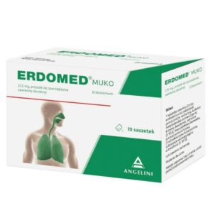 Erdomed Muko 225 mg, lek na kaszel mokry i zatkane zatoki proszek do sporzadzania zawiesiny doustnej, 10 saszetek
