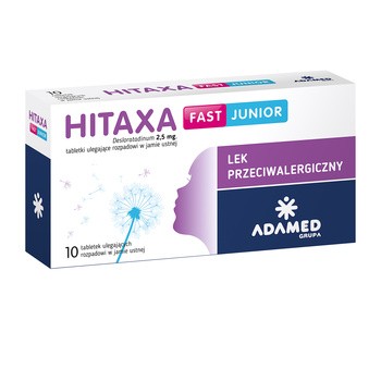 HITAXA FAST JUNIOR 2,5 MG, TABLETKI ULEGAJACE ROZPADOWI W JAMIE USTNEJ 10 SZT. alergia