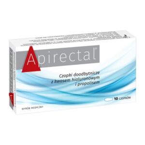 APIRECTAL, CZOPKI DOODBYTNICZE, Z KWASEM HIALURONOWYM I PROPOLISEM, 10 SZT