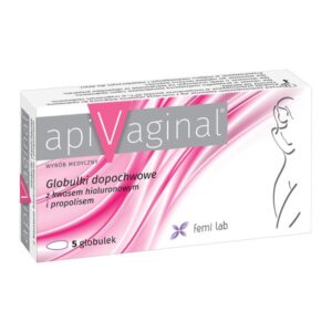 APIVAGINAL, GLOBULKI DOPOCHWOWE Z KWASEM HIALURONOWYM I PROPOLISEM, 5 SZT. pieczenie swiad podraznienia