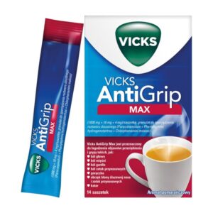 VICKS ANTIGRIP MAX, GRANULAT DO SPORZADZANIA ROZTWORU DOUSTNEGO, 14 SASZ grypa przeziebienie