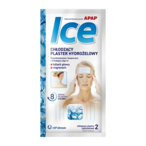 APAP ICE, CHŁODZACY PLASTER HYDROZELOWY, 2 SZT, 1 SASZETKA bol glowy migrena
