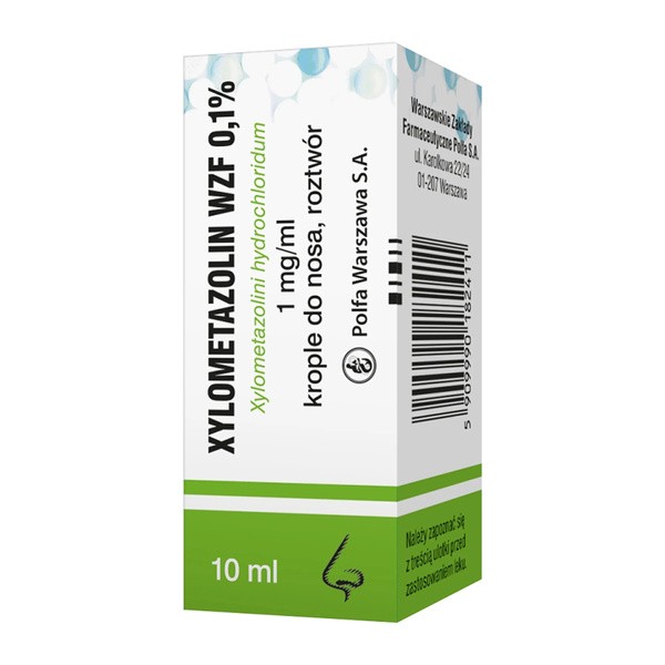 Xylometazolin (WZF) 0.1%, krople do nosa, 10 ml katar