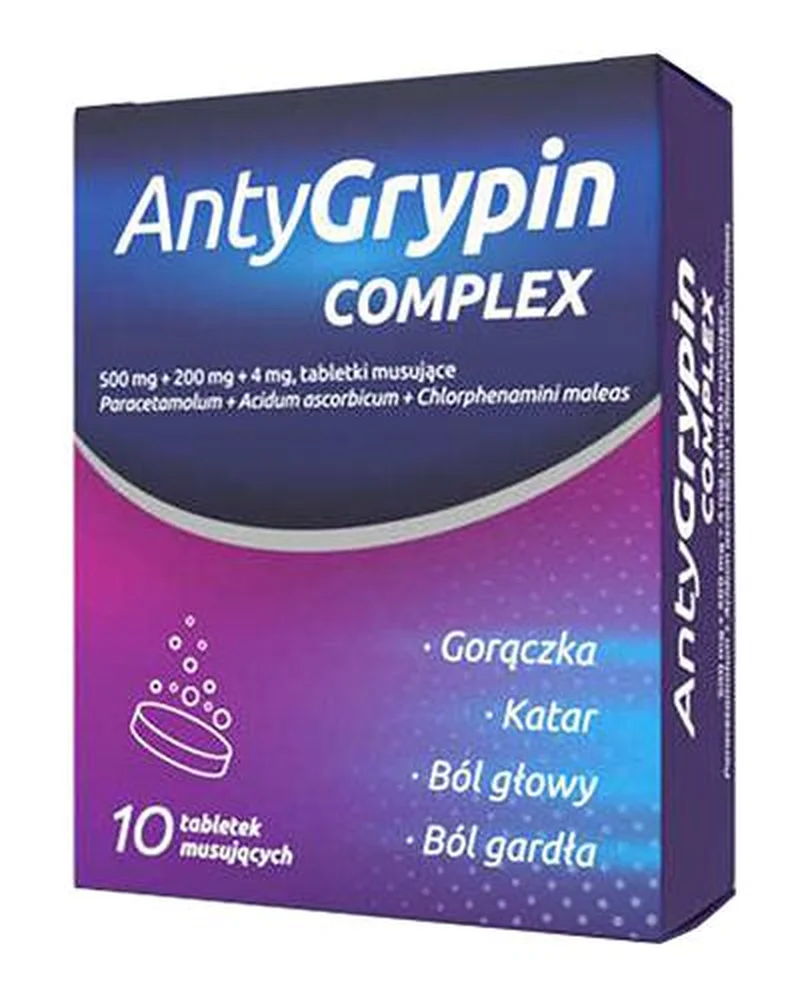 ANTYGRYPIN complex 10 tabl. mus. na przeziebienie i grype