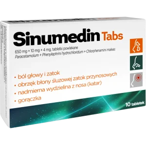 Sinumedin Tabs (650 mg + 10 mg + 4 mg), tabletki, 10 sztuk zatoki